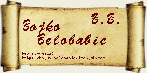 Bojko Belobabić vizit kartica